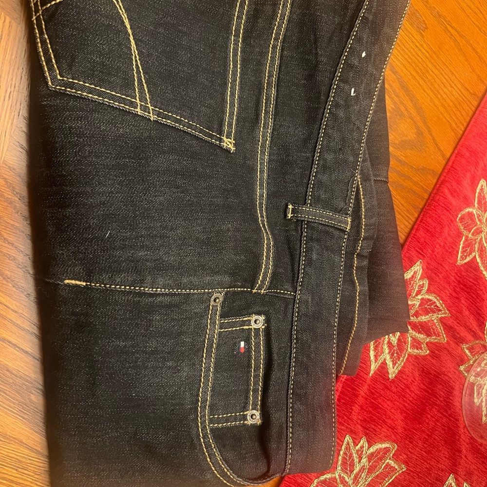 Tommy Hilfiger Black Boot Cut Jeans with Contrast Stitching